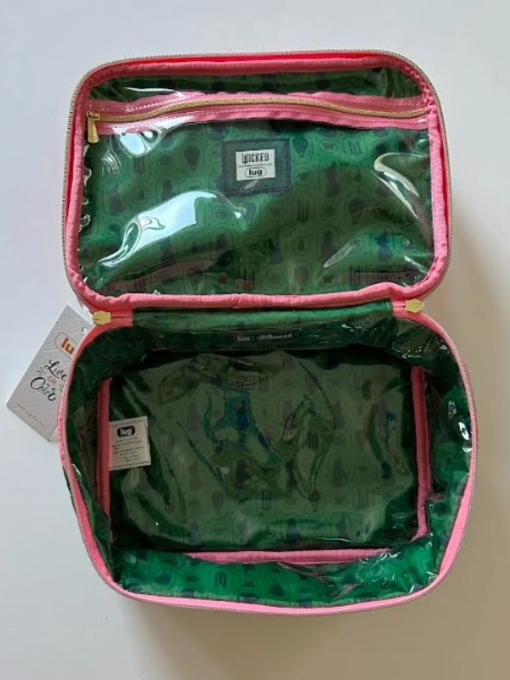 Wicked x Lug Whoosh Clearview Cosmetic Case Green/Pink